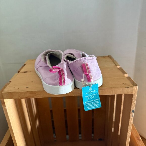 Vionic Beach Size 8 Rose Pink Malibu Canvas Lifestyle Flats Slip On Comfort Shoe - Picture 4 of 15